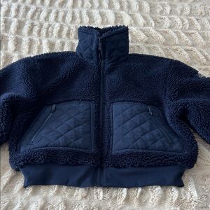 ALO Yoga Navy Quilted Fleece Jacket